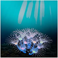 FuninCrea Decoraciones de Acuario Brillantes- Adornos de Pecera Radientes Planta Artificial de Coral- Adornos de…